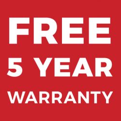 Free 5 Year Warranty